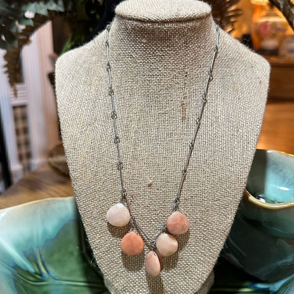 Banana Republic Strawberry Quartz Gemstone Necklace